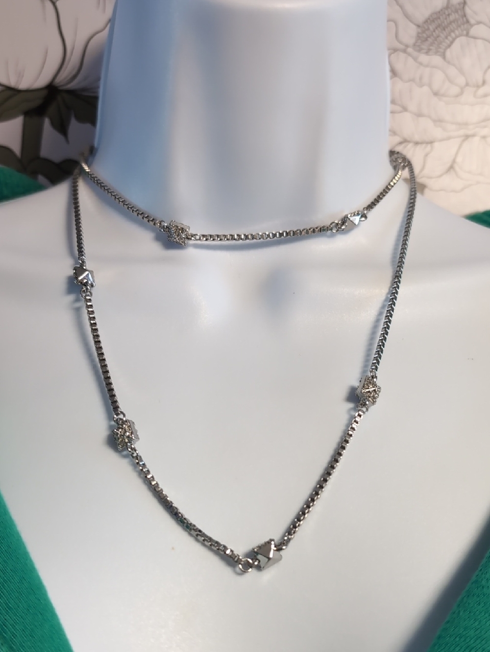 Mini Pyramid Multi-Station Necklace with Gemstone Accents By Banana Republic